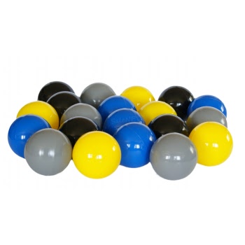 Piłeczki do baseników, niebieski, żółty, szary, czarny 7 cm 100 szt