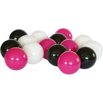 Zestaw piłeczek basenowych - różowe, czarne, białe - 7 cm 100 szt.