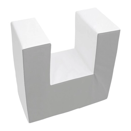 Duże klocki dla dzieci – klocek piankowy Baza U White&Gray 60×60×30 cm, biało-szary; do przedszkola, żłobka i SI