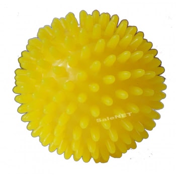 Piłeczka rehabilitacyjna - jeżyk - 8 cm - żółta