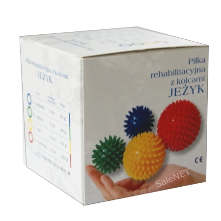 Piłeczka rehabilitacyjna - jeżyk - 6 cm - niebieska