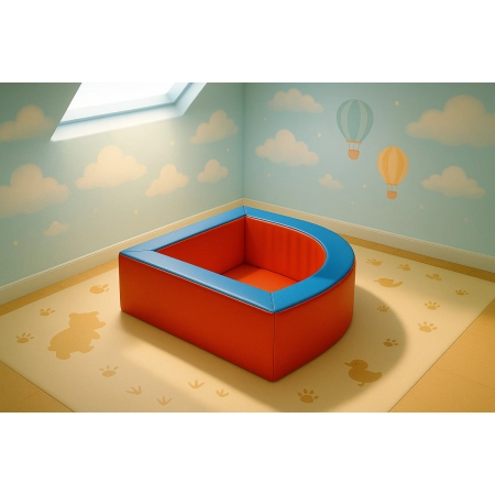 Basenik narożny do terapii SI 135x135x50 cm z miękkiej pianki i kodury