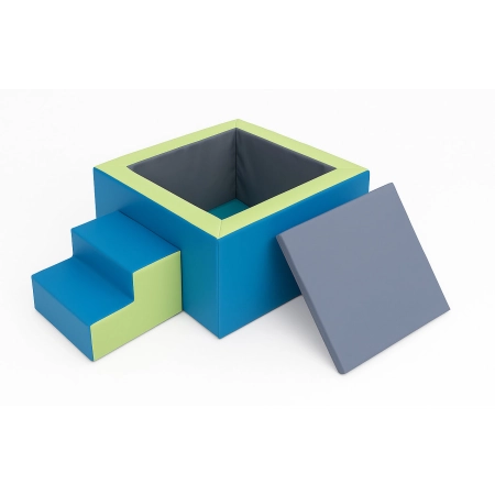Suchy basenik 80x80x40 cm ze schodkami i wyjmowanym materacem