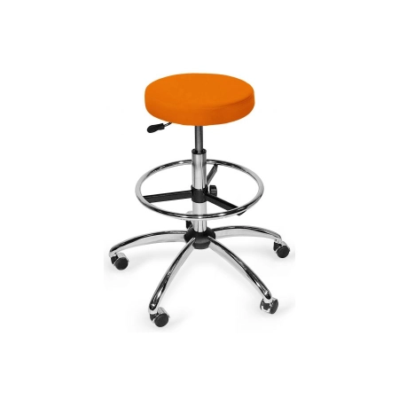 Taboret chromowany z podnóżkiem CROMO