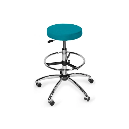 Taboret chromowany z podnóżkiem CROMO
