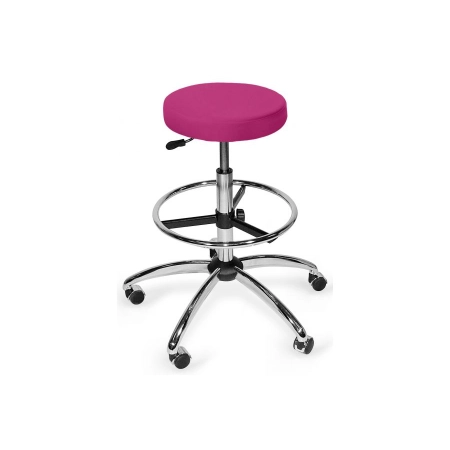 Taboret chromowany z podnóżkiem CROMO