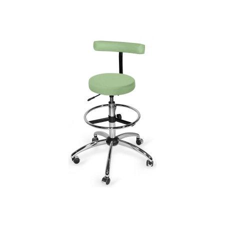 Taboret z regulowanym podnóżkiem