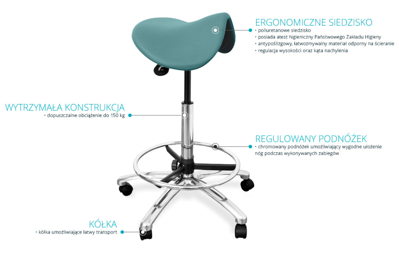  Taboret stomatologiczny z podnóżkiem