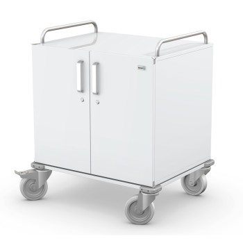 Wózek transportowy, szafka ze stali kwasoodpornej do szpitala