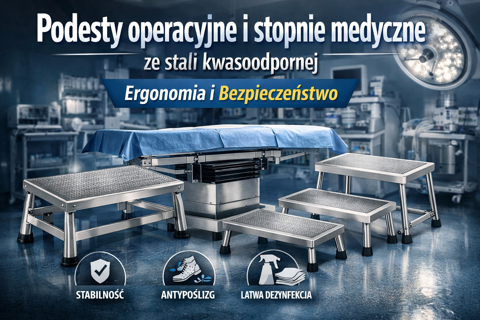 Podesty operacyjne i stopnie medyczne ze stali kwasoodpornej – ergonomia i bezpieczeństwo na bloku Podesty operacyjne i stopnie medyczne ze stali kwasoodpornej – ergonomia i bezpieczeństwo na bloku