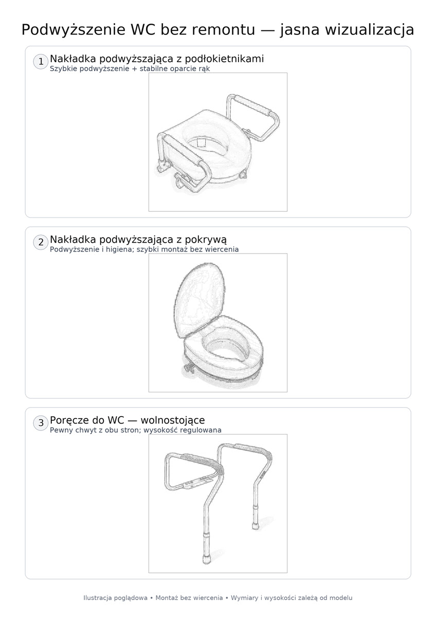 Jak podwyższyć zbyt niskie WC bez remontu