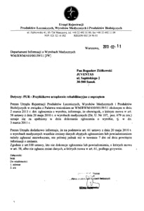 Przyłóżkowe Urządzenie Rehabilitacyjne - wpis do rejestru wyrobów medycznych