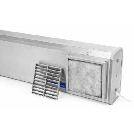 Lampa przepływowa UV-C NBVE-110 SL Ultraviol – filtr i kratka wlotowa po demontażu