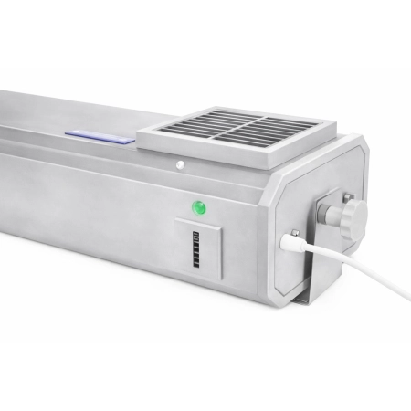 Lampa UV-C NBVE-60 NL – detal panelu bocznego i przyłącza zasilania