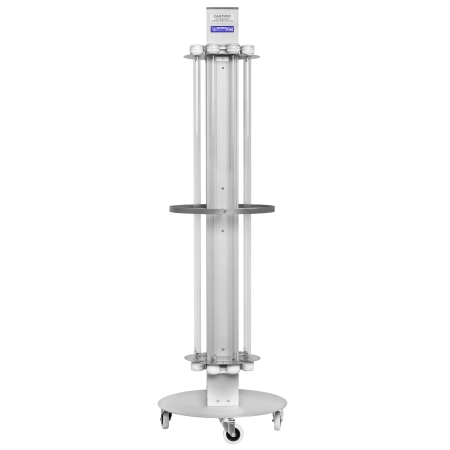 Lampa UV C NBV 8x36 P BT widok z przodu z osłonami promienników przeznaczona do dezynfekcji pomieszczeń.