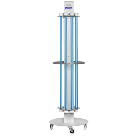 Lampa UV C NBV 8x75 P BT ustawiona w pomieszczeniu zabiegowym jako element procedury dezynfekcji po pracy personelu.