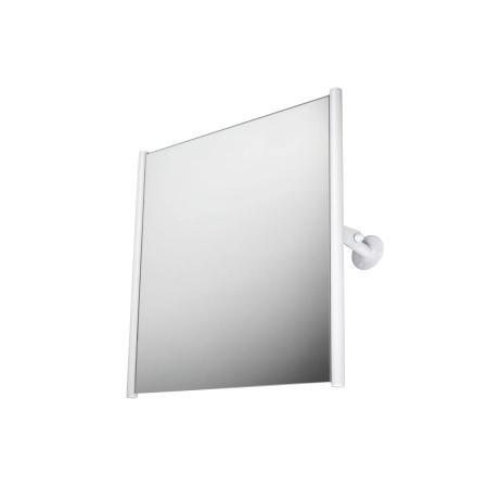 Białe lustro uchylne z bocznymi ramami 60 × 60 cm dla niepełnosprawnych
