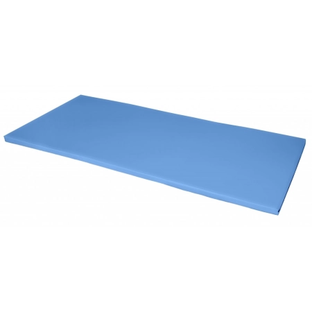 Błękitny materac rehabilitacyjny 195×85×5 cm – zmywalny, tapicerka skóropodobna