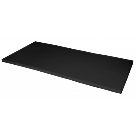 Czarny materac rehabilitacyjny 195×85×5 cm – zmywalny, tapicerka skóropodobna
