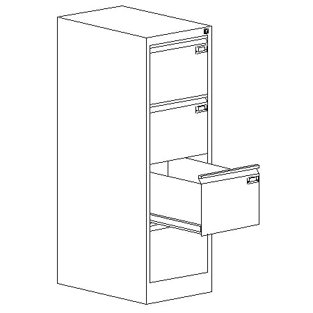 Metalowa Szafa Kartotekowa - Format A4 (4-szufladowa)
