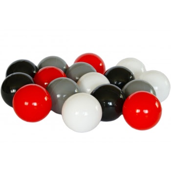 Piłeczki szare, czerwone, białe, czarne 7 cm 100 szt.