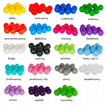 Kolorowe plastikowe piłeczki - zestaw 3 kolory 6cm 100szt
