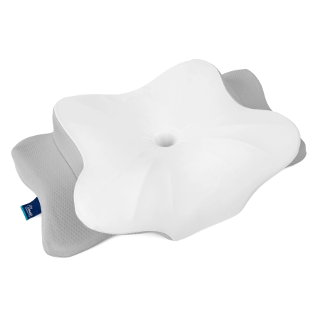 Ergonomiczny kształt poduszki ortopedycznej SLEEP BUDDY wspierający terapię bezdechu.