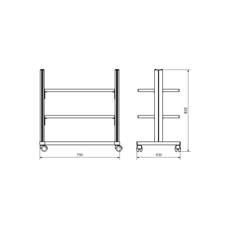 Stolik pod aparaturę medyczną STA 07 - wymiary 790 x 430 x 810 mm