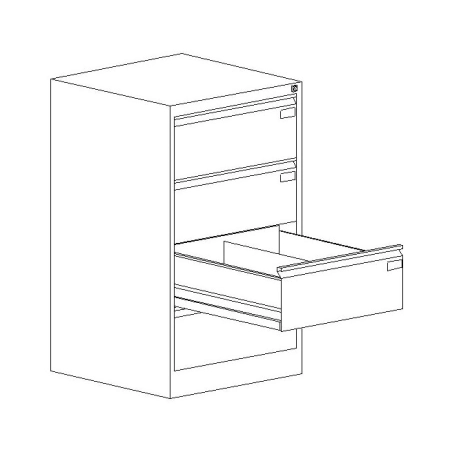 Metalowa Szafa Kartotekowa - Format B5 (4-szufladowa)