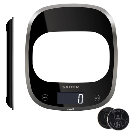 Waga kuchenna Salter Curve Glass 1050 5 kg 1 g z bateriami CR2032