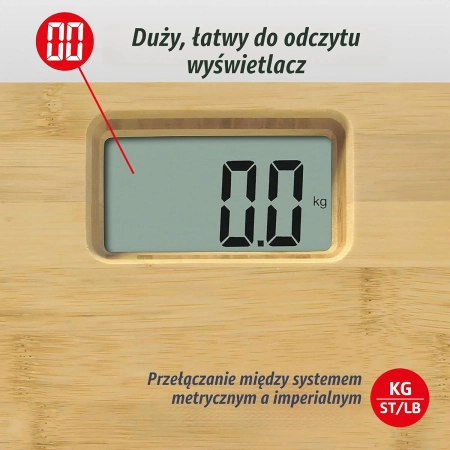 Wyświetlacz LCD wagi Salter 9086 WD3R z dużymi cyframi i możliwością wyboru jednostek kg, st i lb