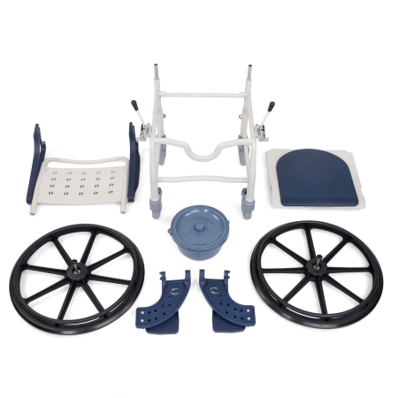 Elementy zestawu wózka SANI-TIM z kołami 24″ i 5″